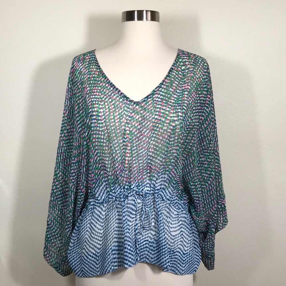 Cabi Women's Arts drawstring Kimono Sleeve V Neck